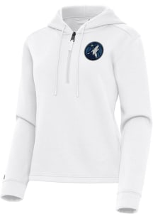 Antigua Minnesota Timberwolves Womens White Contemporary Qtr Zip