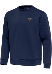 Antigua New Orleans Pelicans Mens Navy Blue Relevant Long Sleeve Crew Sweatshirt