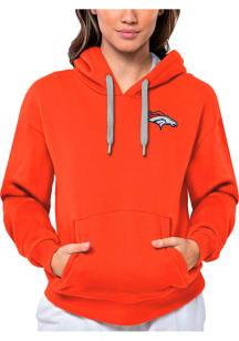 Antigua Denver Broncos Womens Orange Victory Hooded Sweatshirt
