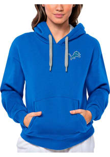 Antigua Detroit Lions Womens Blue Victory Hooded Sweatshirt