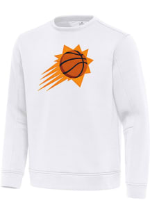 Antigua Phoenix Suns Mens White Full Front Relevant Long Sleeve Crew Sweatshirt