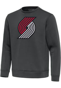 Antigua Portland Trail Blazers Mens Grey Full Front Relevant Long Sleeve Crew Sweatshirt