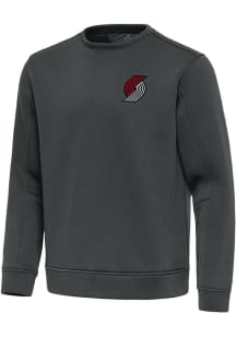 Antigua Portland Trail Blazers Mens Grey Relevant Long Sleeve Crew Sweatshirt