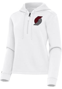 Antigua Portland Trail Blazers Womens White Contemporary Qtr Zip