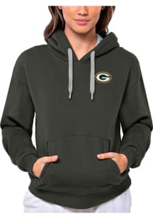 Antigua Green Bay Packers Womens Charcoal Victory Hooded Sweatshirt
