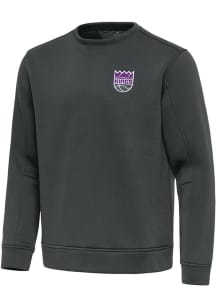 Antigua Sacramento Kings Mens Grey Relevant Long Sleeve Crew Sweatshirt