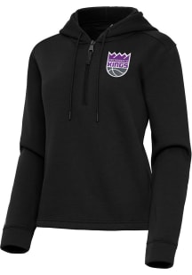 Antigua Sacramento Kings Womens Black Contemporary Qtr Zip