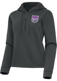 Antigua Sacramento Kings Womens Grey Contemporary Qtr Zip