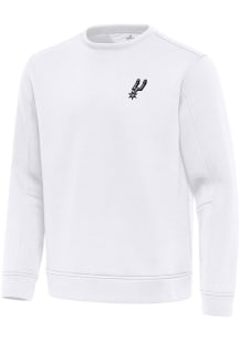 Antigua San Antonio Spurs Mens White Relevant Long Sleeve Crew Sweatshirt