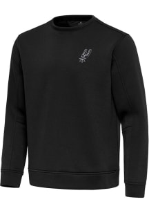 Antigua San Antonio Spurs Mens Black Relevant Long Sleeve Crew Sweatshirt