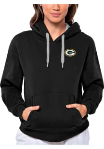 Antigua Green Bay Packers Womens Black Victory Hooded Sweatshirt