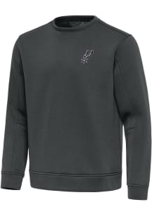 Antigua San Antonio Spurs Mens Grey Relevant Long Sleeve Crew Sweatshirt