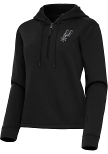 Antigua San Antonio Spurs Womens Black Contemporary Qtr Zip