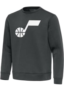 Antigua Utah Jazz Mens Grey Full Front Relevant Long Sleeve Crew Sweatshirt