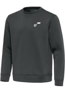 Antigua Utah Jazz Mens Grey Relevant Long Sleeve Crew Sweatshirt