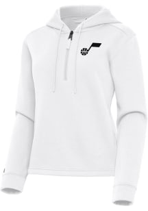 Antigua Utah Jazz Womens White Contemporary Qtr Zip