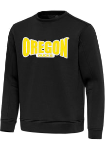 Mens Oregon Ducks  Antigua Full Front Relevant Crew Sweatshirt