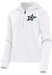 Antigua Dallas Stars Womens White Contemporary Qtr Zip