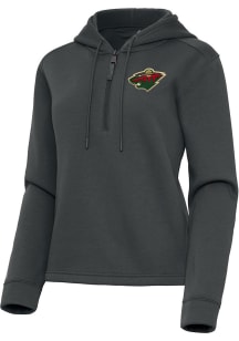 Antigua Minnesota Wild Womens Grey Contemporary Qtr Zip