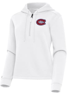 Antigua Montreal Canadiens Womens White Contemporary Qtr Zip