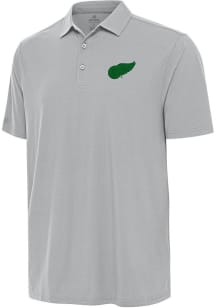 Antigua Detroit Red Wings Mens Grey St Patrick's Day Era Design Short Sleeve Polo