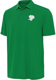 Antigua Pittsburgh Penguins Mens Green St Patrick's Day Era Short Sleeve Polo