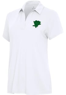 Antigua Pittsburgh Penguins Womens White St Patrick's Day Era Design Short Sleeve Polo Shirt
