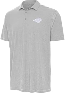Antigua Carolina Panthers Mens Grey White Tonal Twine Short Sleeve Polo