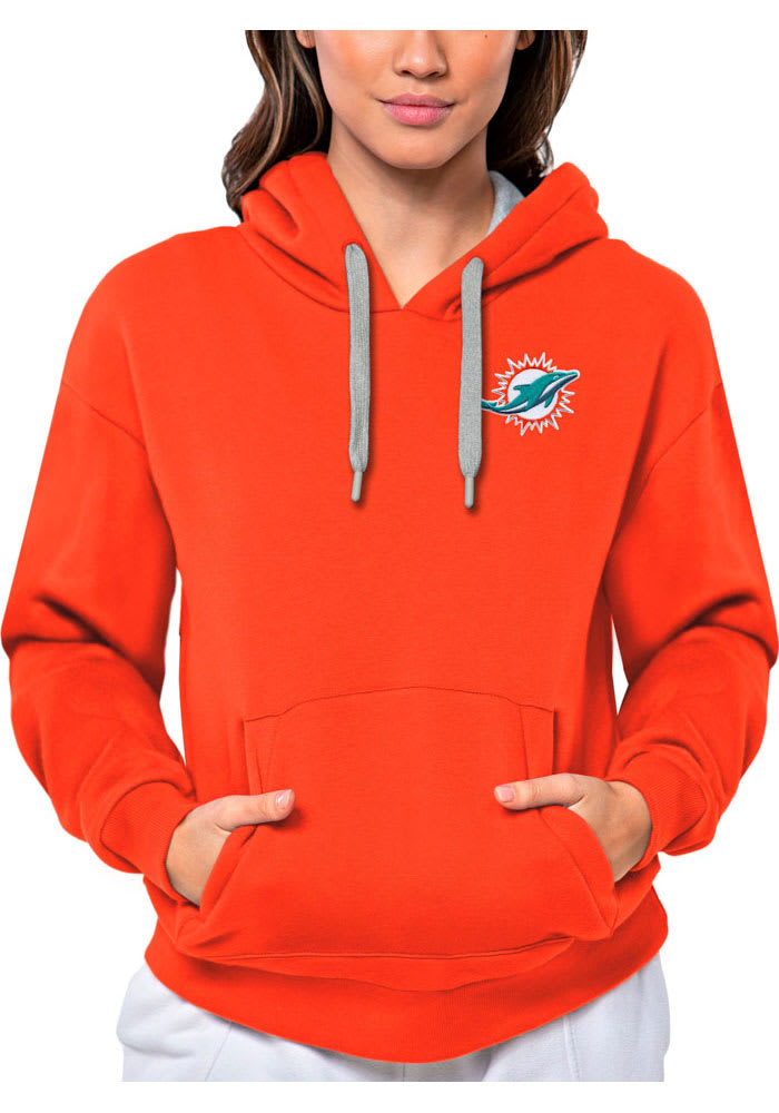 Men's Antigua White Miami Dolphins Victory Chenille Pullover Hoodie