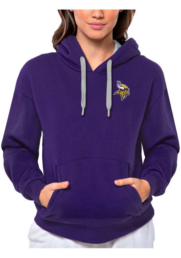 Women's Antigua Purple Minnesota Vikings Victory Logo Pullover Sweatshirt