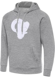 Antigua Los Angeles Rams Mens Grey White Tonal Full Front Victory Long Sleeve Hoodie