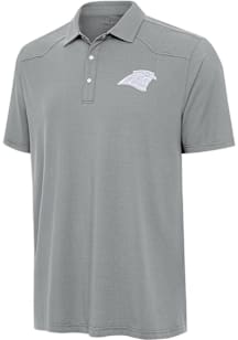 Antigua Carolina Panthers Mens Grey White Tonal Western Short Sleeve Polo