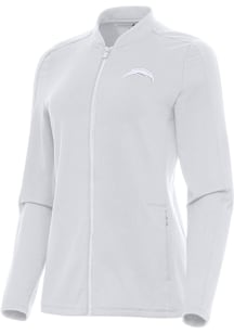 Antigua Los Angeles Chargers Womens White White Tonal Continual Light Weight Jacket