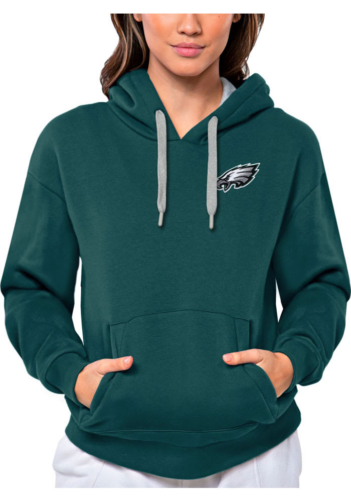 Antigua Philadelphia Eagles Women's Teal Victory Hooded Sweatshirt, Teal, 52% Cot / 48% Poly, Size L, Rally House