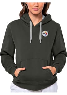 Antigua Pittsburgh Steelers Womens Charcoal Victory Hooded Sweatshirt