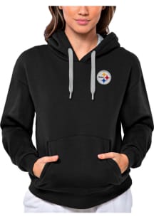Antigua Pittsburgh Steelers Womens Black Victory Hooded Sweatshirt