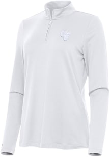 Antigua Los Angeles Rams Womens White White Tonal Reprocess Recycled Qtr Zip