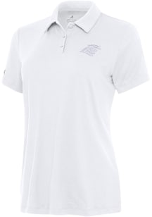 Antigua Carolina Panthers Womens White White Tonal Reprocess Recycled Short Sleeve Polo Shirt