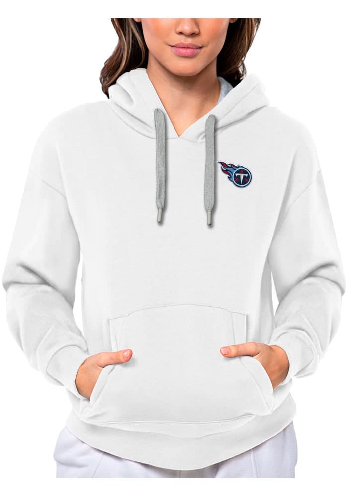 Men's Antigua Light Blue Tennessee Titans Logo Victory Pullover Hoodie 