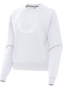 Antigua Indianapolis Colts Womens White White Tonal Full Front Victory Crew Sweatshirt