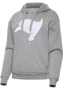 Antigua Tampa Bay Buccaneers Womens Grey White Tonal Full Front Victory Hooded Sweatshirt