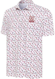 Mens Maryland Terrapins White Antigua Independence Day Polo Short Sleeve Polo Shirt