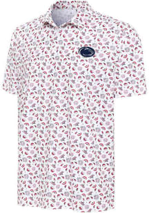 Mens Penn State Nittany Lions White Antigua Independence Day Polo Short Sleeve Polo Shirt