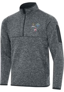 Mens Ohio State Buckeyes Grey Antigua 2025 Cotton Bowl Bound Fortune Qtr Zip Fashion Pullover