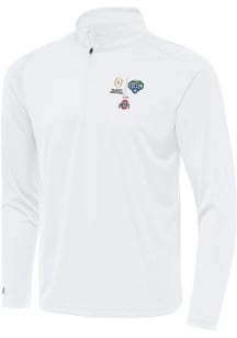 Mens Ohio State Buckeyes White Antigua 2025 Cotton Bowl Bound Tribute Qtr Zip Pullover