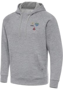 Mens Ohio State Buckeyes Grey Antigua 2025 Cotton Bowl Bound Victory Hooded Sweatshirt