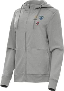 Womens Ohio State Buckeyes Grey Antigua 2025 Cotton Bowl Bound Seeker Light Weight Jacket