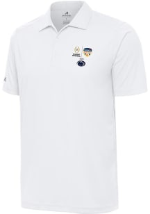 Mens Penn State Nittany Lions White Antigua 2025 Orange Bowl Bound Tribute Short Sleeve Polo Shi..