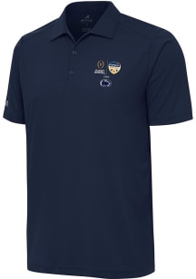 Mens Penn State Nittany Lions Navy Blue Antigua 2025 Orange Bowl Bound Tribute Short Sleeve Polo..