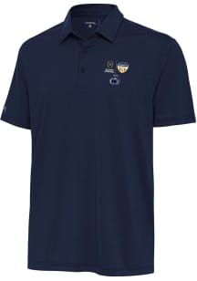 Mens Penn State Nittany Lions Navy Blue Antigua 2025 Orange Bowl Bound Whirl Short Sleeve Polo S..